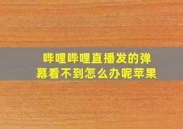 哔哩哔哩直播发的弹幕看不到怎么办呢苹果