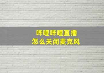 哔哩哔哩直播怎么关闭麦克风