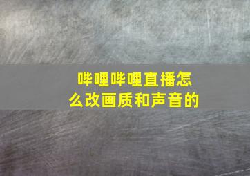 哔哩哔哩直播怎么改画质和声音的