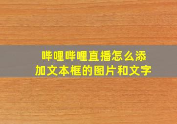 哔哩哔哩直播怎么添加文本框的图片和文字