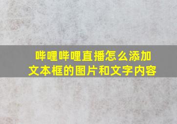 哔哩哔哩直播怎么添加文本框的图片和文字内容