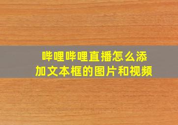 哔哩哔哩直播怎么添加文本框的图片和视频