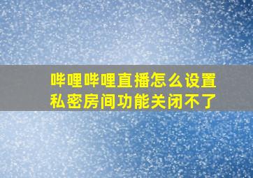 哔哩哔哩直播怎么设置私密房间功能关闭不了