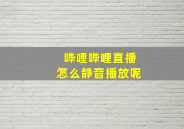 哔哩哔哩直播怎么静音播放呢