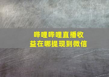 哔哩哔哩直播收益在哪提现到微信