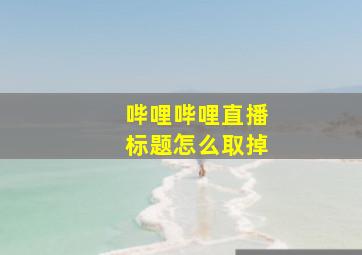 哔哩哔哩直播标题怎么取掉