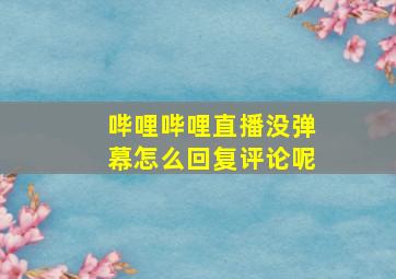 哔哩哔哩直播没弹幕怎么回复评论呢