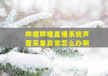 哔哩哔哩直播系统声音采集异常怎么办啊