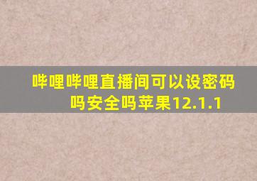 哔哩哔哩直播间可以设密码吗安全吗苹果12.1.1