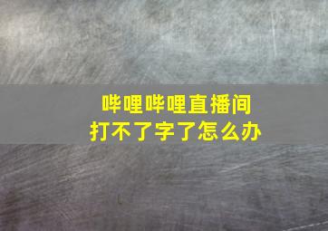 哔哩哔哩直播间打不了字了怎么办