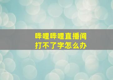 哔哩哔哩直播间打不了字怎么办