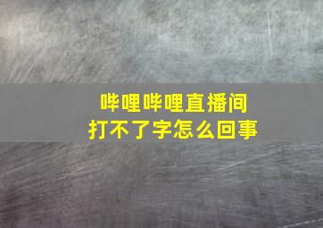 哔哩哔哩直播间打不了字怎么回事