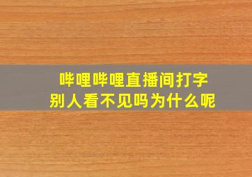 哔哩哔哩直播间打字别人看不见吗为什么呢