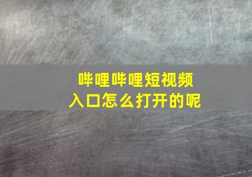 哔哩哔哩短视频入口怎么打开的呢