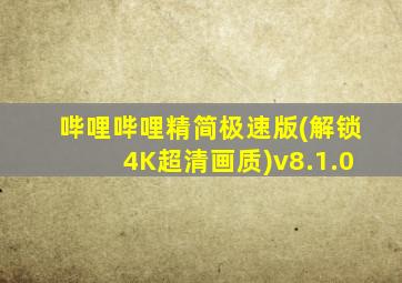 哔哩哔哩精简极速版(解锁4K超清画质)v8.1.0