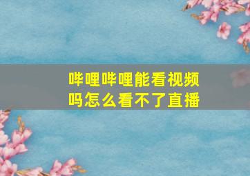 哔哩哔哩能看视频吗怎么看不了直播