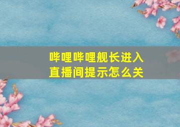 哔哩哔哩舰长进入直播间提示怎么关