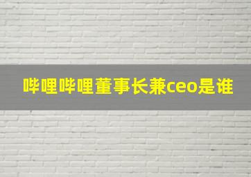 哔哩哔哩董事长兼ceo是谁