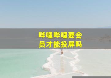 哔哩哔哩要会员才能投屏吗