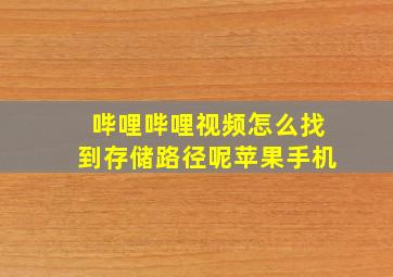 哔哩哔哩视频怎么找到存储路径呢苹果手机