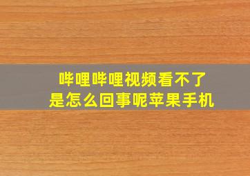 哔哩哔哩视频看不了是怎么回事呢苹果手机