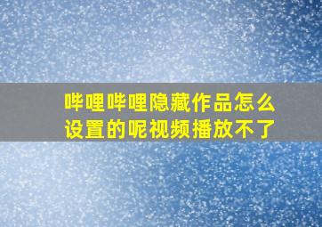 哔哩哔哩隐藏作品怎么设置的呢视频播放不了