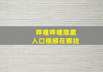 哔哩哔哩隐藏入口视频在哪找