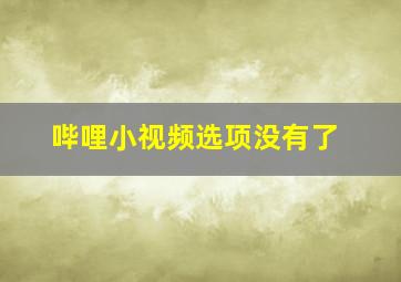 哔哩小视频选项没有了