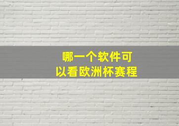 哪一个软件可以看欧洲杯赛程