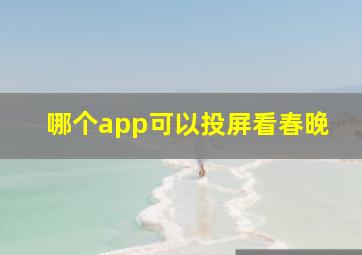 哪个app可以投屏看春晚