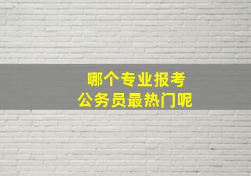 哪个专业报考公务员最热门呢