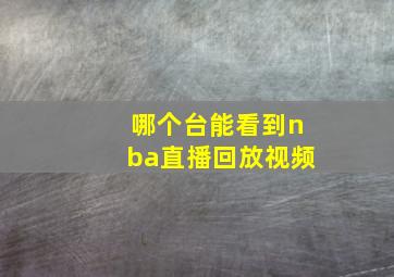 哪个台能看到nba直播回放视频