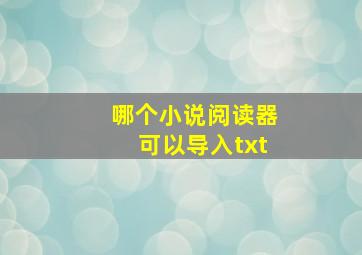 哪个小说阅读器可以导入txt