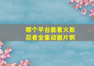 哪个平台能看火影忍者全集动画片啊