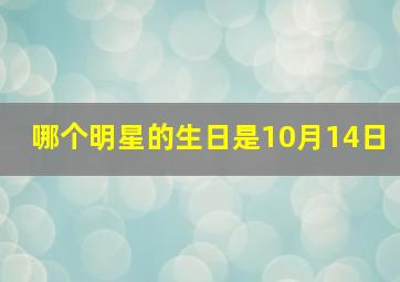 哪个明星的生日是10月14日