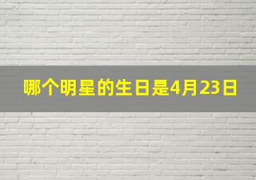 哪个明星的生日是4月23日