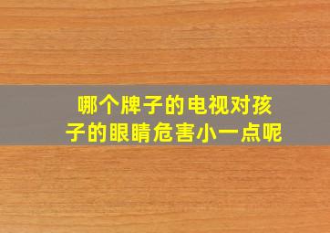 哪个牌子的电视对孩子的眼睛危害小一点呢