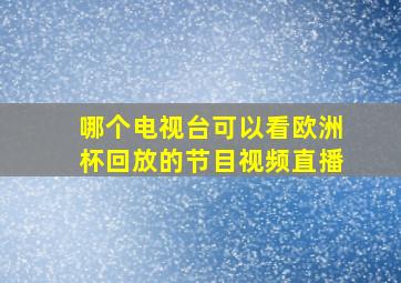 哪个电视台可以看欧洲杯回放的节目视频直播