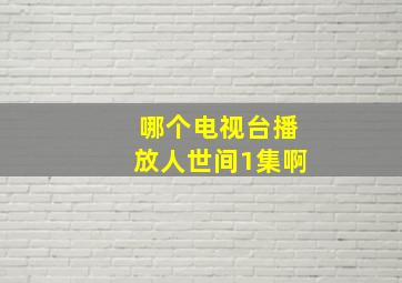 哪个电视台播放人世间1集啊