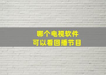 哪个电视软件可以看回播节目