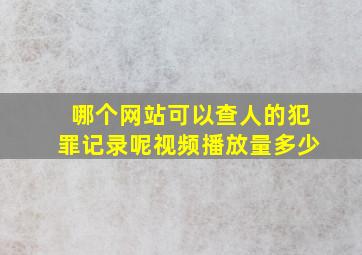 哪个网站可以查人的犯罪记录呢视频播放量多少