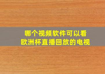 哪个视频软件可以看欧洲杯直播回放的电视