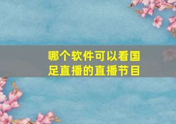 哪个软件可以看国足直播的直播节目