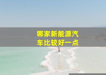 哪家新能源汽车比较好一点