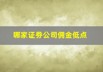 哪家证劵公司佣金低点