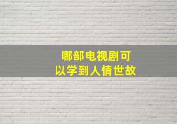 哪部电视剧可以学到人情世故