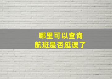 哪里可以查询航班是否延误了