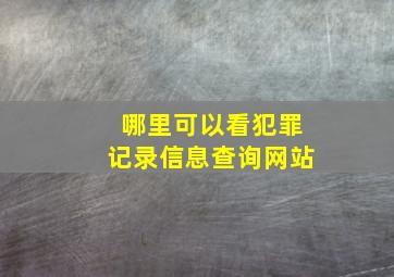 哪里可以看犯罪记录信息查询网站