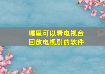 哪里可以看电视台回放电视剧的软件