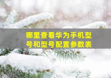 哪里查看华为手机型号和型号配置参数表